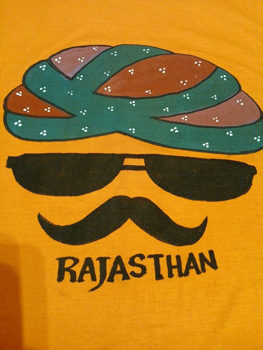 Graphic Rajasthan Short Sleeve Tee in Mustard Yellow